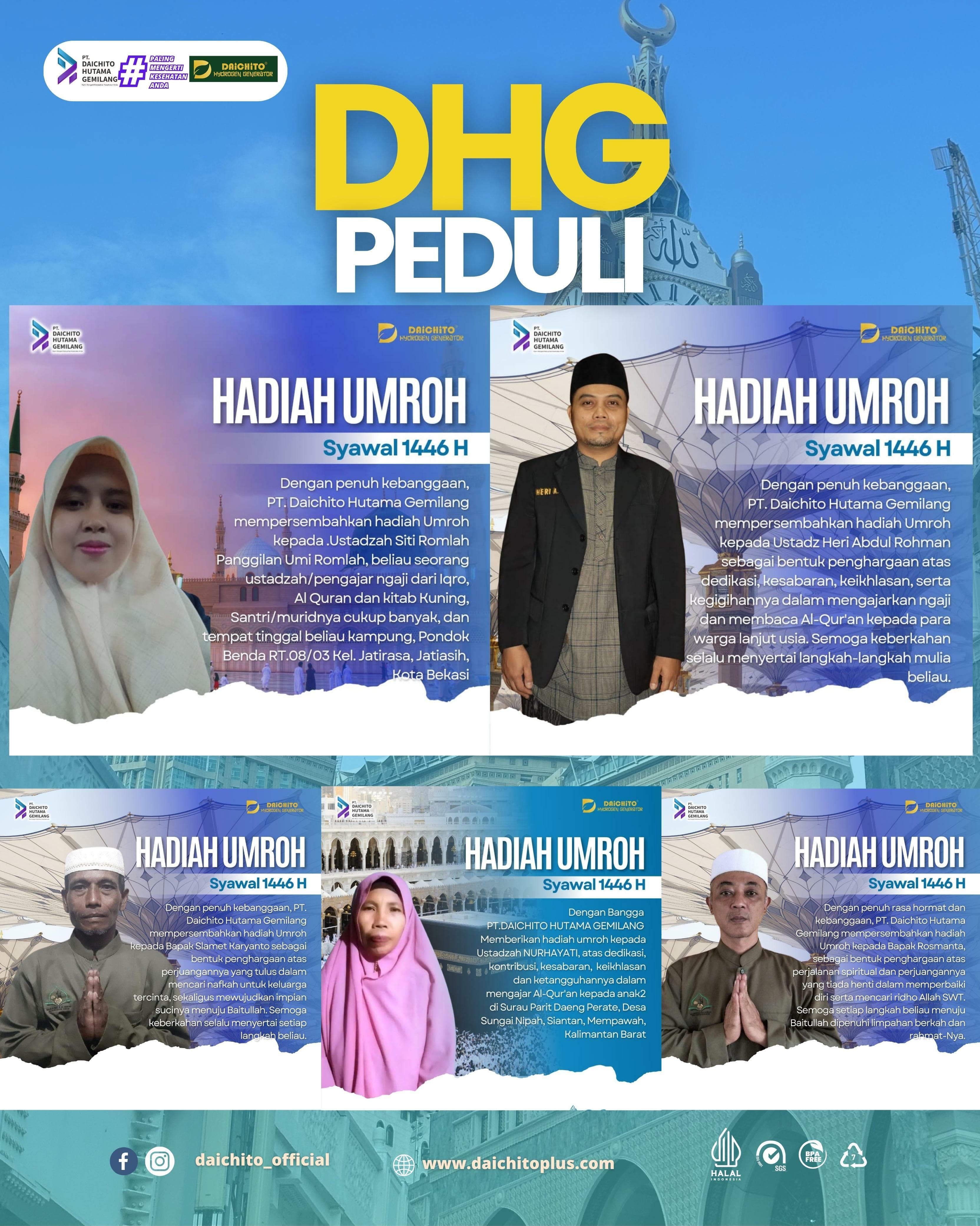 DHG PEDULI – Hadiah Umroh Syawal 1446 H